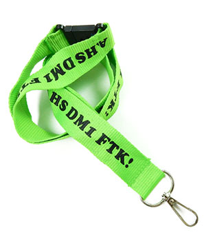 Personalized Breakaway Lanyards  1 inch personalized double clip lanyard  attached breakaway and 2 swivel clips-Screen Printing-LRP08DAB