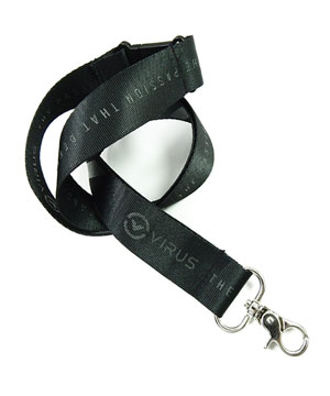  1 inch Personalized Lanyards attached safety breakaway and lobster claw trigger snap hook-Screen Printing-LRP0815B 