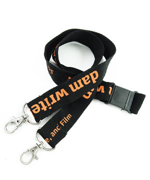  1 inch Personalized Breakaway Lanyards with double lobster clasp hook-Screen Printing-LRP08D6B 