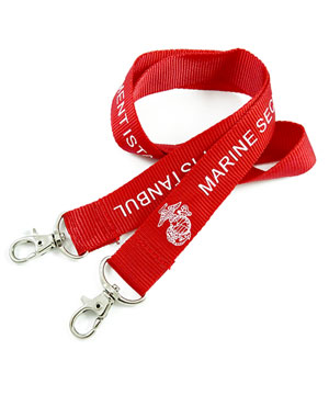  1 inch Custom Double Hook Lanyards attached 2 lobster clasp hooks-Screen Printing-LRP08D6N 