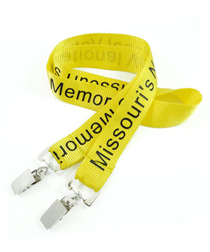  1 inch Custom Double Clip Lanyard attached a swivel clip on strap each end-Screen Printing-LRP08DAN 