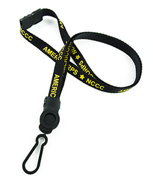  1/2 inch Customized adjustable lanyard attached detachable buckle and safety breakaway with a ID hook-custom screen printing 