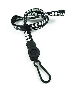  1/2 inch Customized adjustable lanyard attached detachable buckle with a ID hook-custom screen printing 