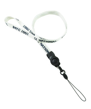  1/2 inch Customized detachable lanyard with a strap loop connector-custom screen printing 