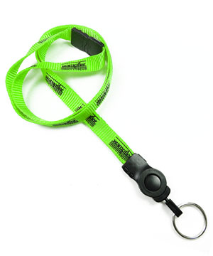  1/2 inch Customized detachable lanyard attached safety breakaway and a metal key ring-custom screen printing 