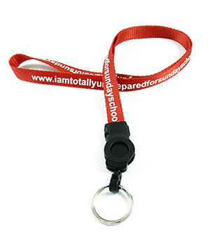  1/2 inch Customized detachable lanyard with a metal keychain ring-custom screen printing 
