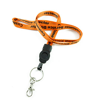  1/2 inch Customized key lanyard attached detachable buckle and keyring with a lobster clasp hook-custom screen printing 