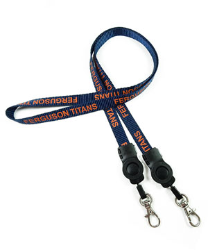  1/2 inch Customized detachable lanyard with a rotating alloy lobster clasp hook on strap each end-custom screen printing 