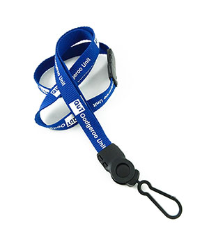  5/8 inch Custom adjustable lanyard attached detachable buckle and safety breakaway with a ID hook-custom screen printing 