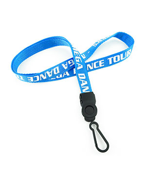  5/8 inch Custom adjustable lanyard attached detachable buckle with a ID hook-custom screen printing 