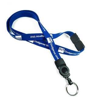  5/8 inch Custom detachable lanyard attached safety breakaway and a metal key ring-custom screen printing 