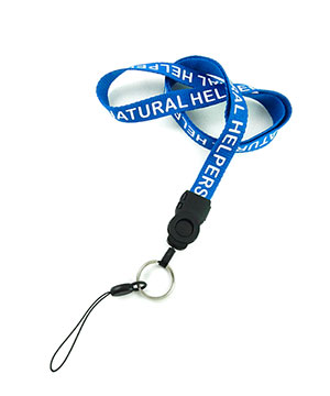  5/8 inch Custom device lanyard attached keyring with a loop strap connector-custom screen printing 