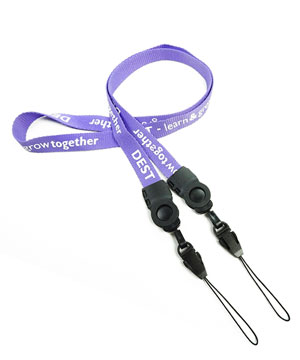  5/8 inch Custom detachable lanyard attached quick release loop connector on each lanyard strap end-custom screen printing 